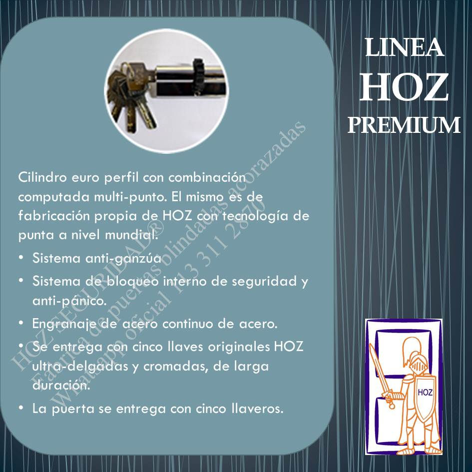 Miniatura: Cilindro de alta seguridad HOZ Seguridad. Sistema computado multipunto, ideal para máxima protección en accesos críticos.