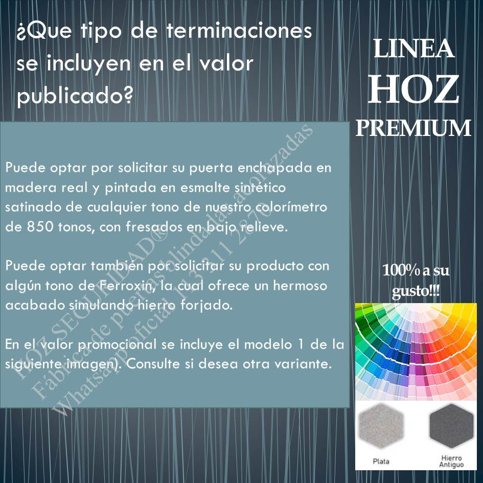 Miniatura: Opciones de colores para puerta HOZ PREMIUM en madera fresada pintada. Tono de pintura a elección del cliente.