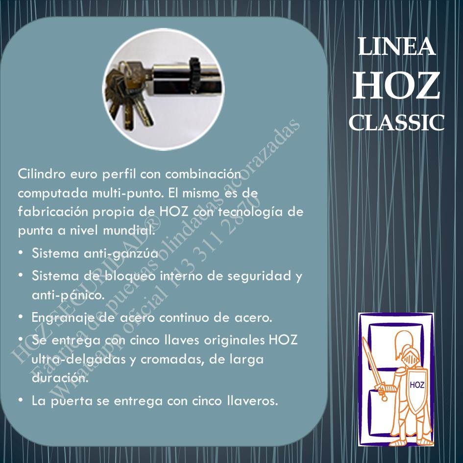 Miniatura: Cilindro de alta seguridad HOZ Seguridad. Multipunto computado, ideal para puertas blindadas HOZ de entrada de alta protecció