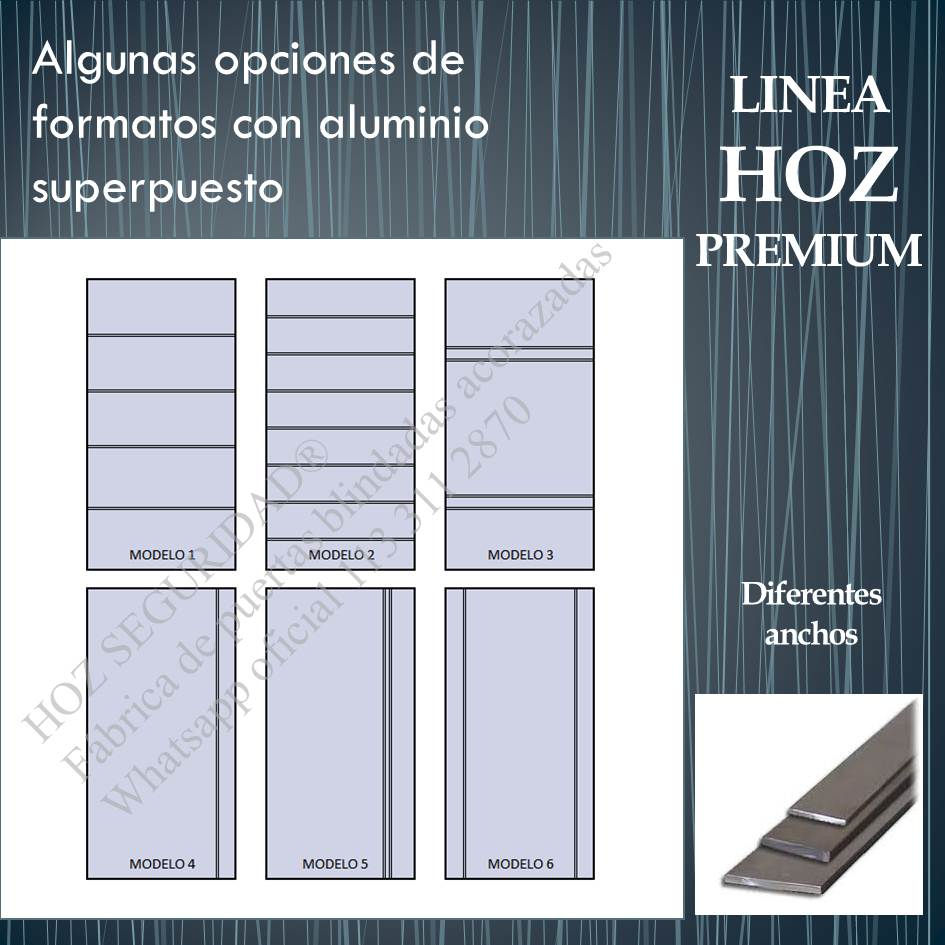 Miniatura: Opciones de diseño de fresados para línea HOZ PREMIUM. Diseños de fresados metálicos adaptados a terminaciones con aluminio s
