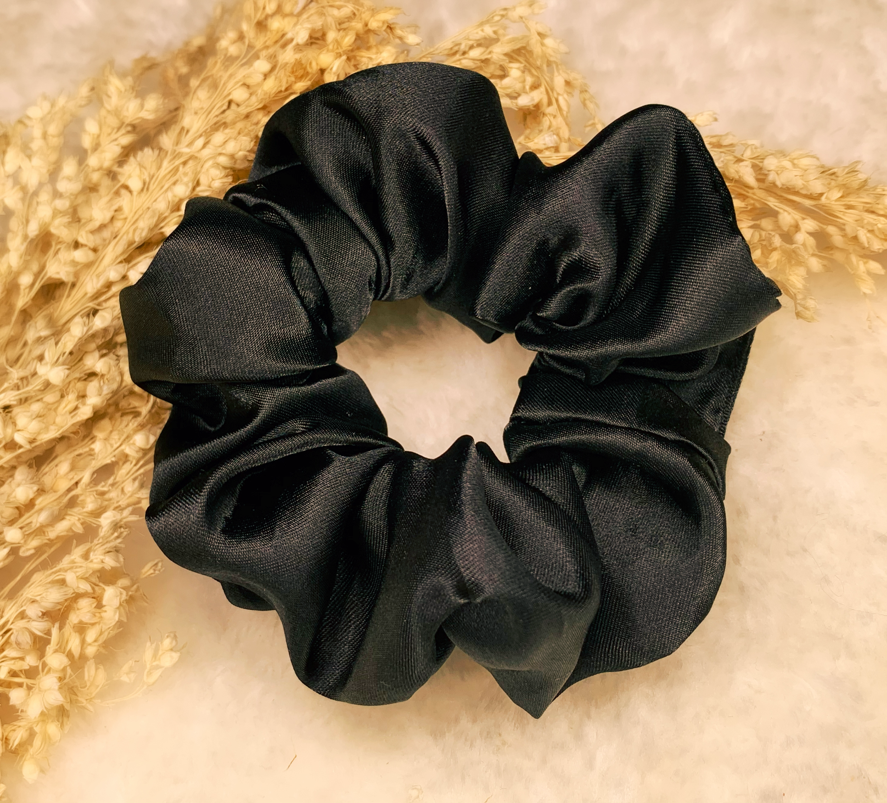 Satin Silk Scrunchie - Midnight