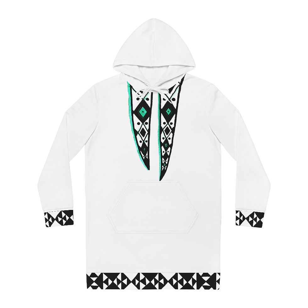 Thumbnail: Walrus Tusk Hoodie Dress (AOP)