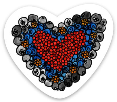 Berries Heart Sticker