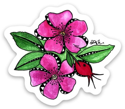 Wild Rose & Rose Hips Sticker 2”