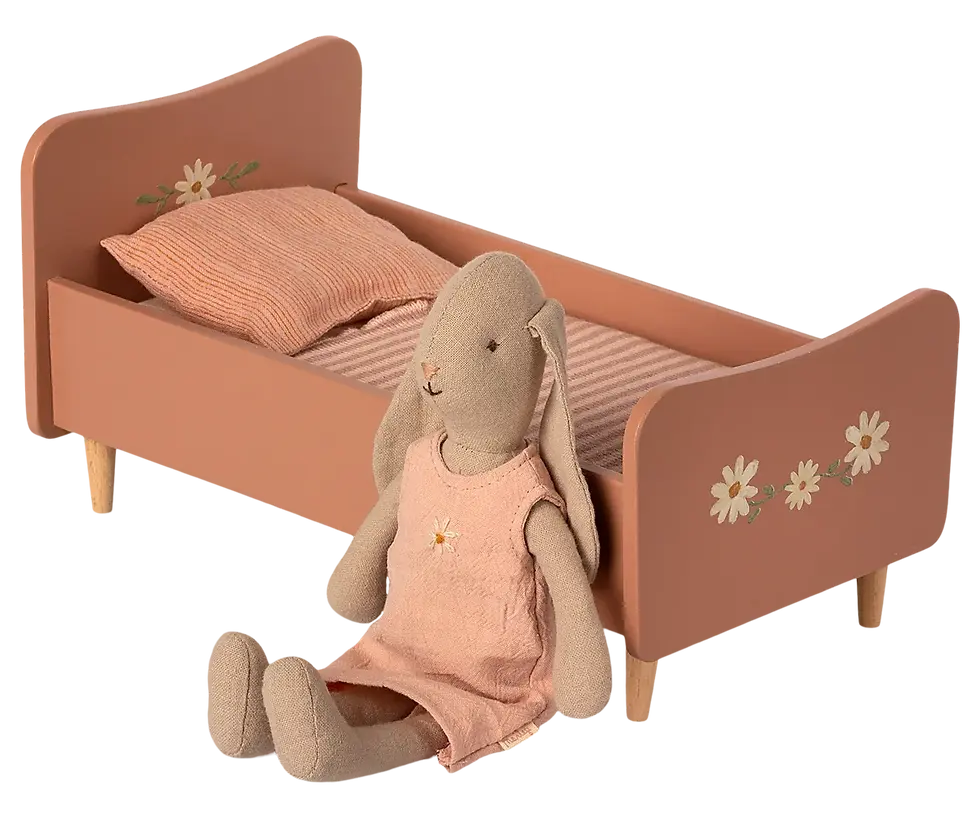 Miniaturbild: Holz Bett, Mini - Rose