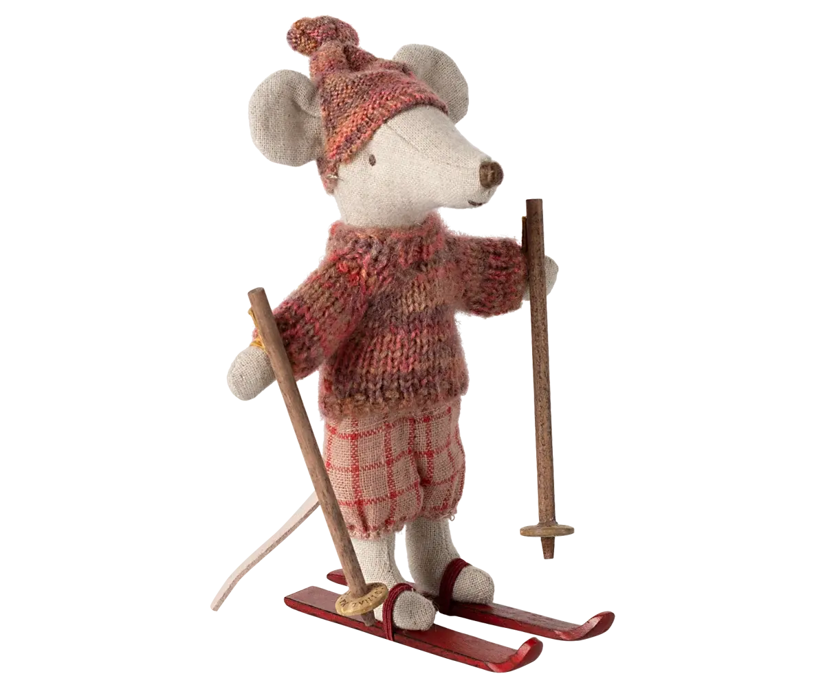 Wintermaus mit Skiset, Grosse Schwester - rosé