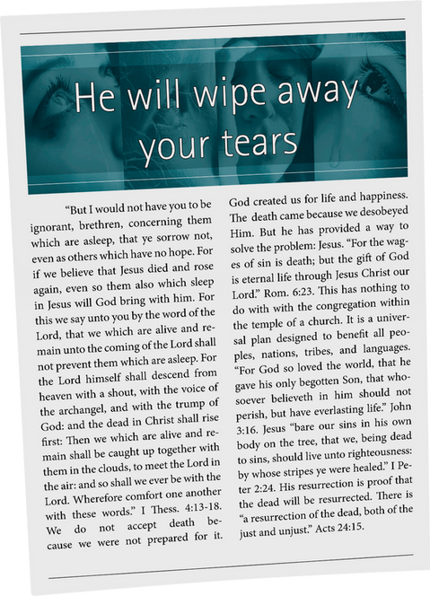 Open He Will Wipe Away Your Tears
