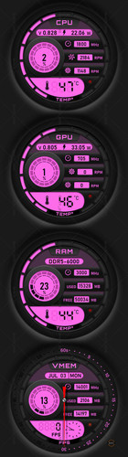 44-AIDA64 Sensor Panel Skin with Backlight Color (Black