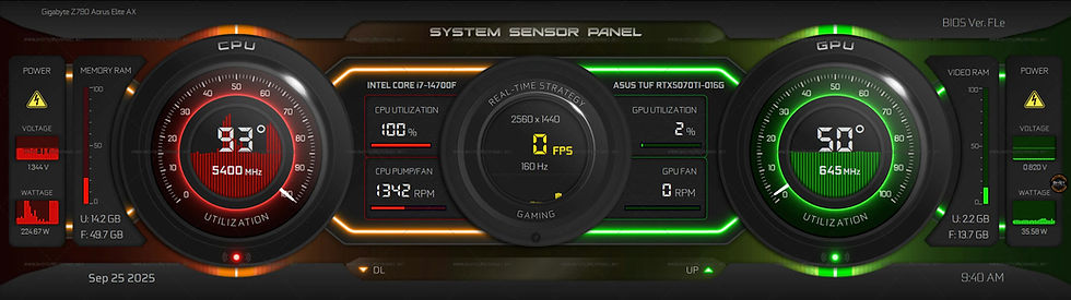 Thumbnail: 06-AIDA64 Sensor Panel Skin 2560x720
