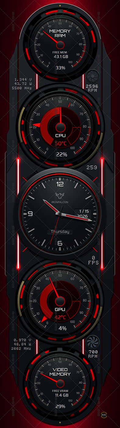 73-AIDA64 Sensor Panel - IronFalconCore - 720x2560
