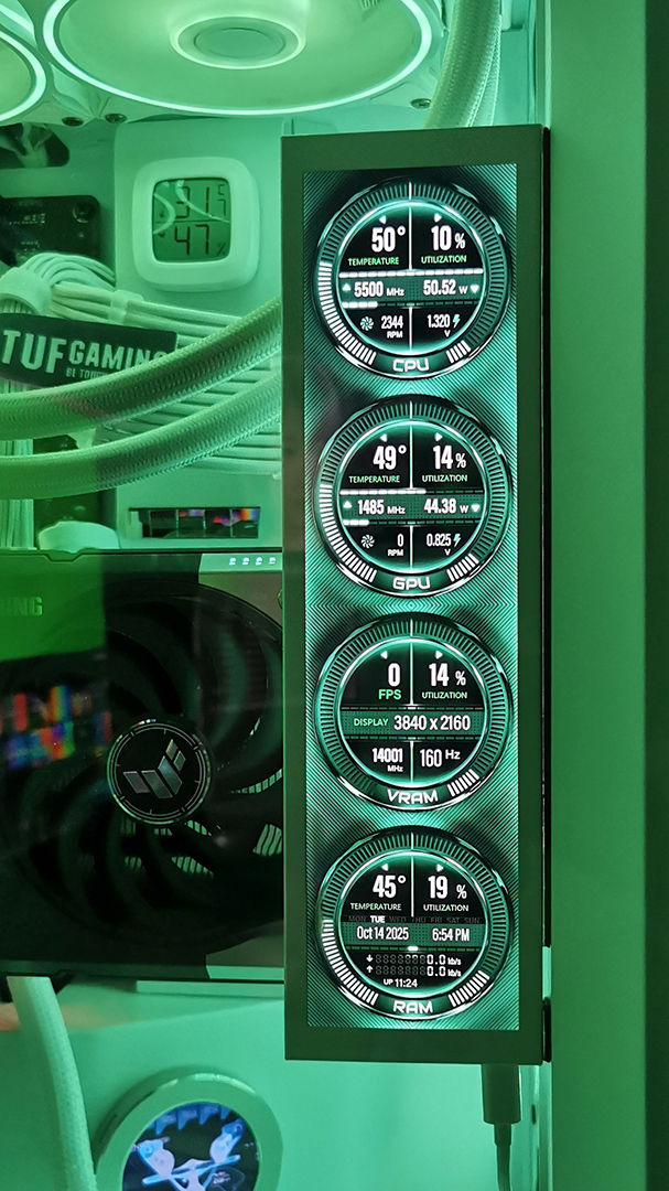 Thumbnail: 67-AIDA64 Sensor Panel QuadSight - GREEN 480x1920