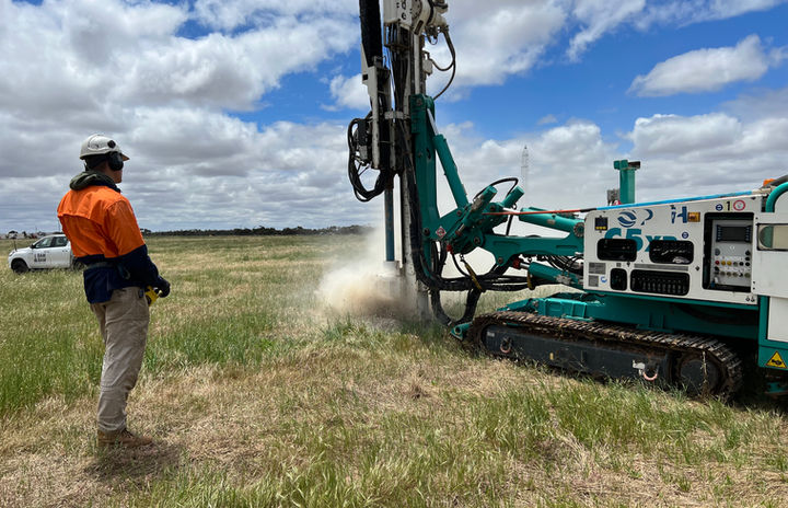 Elwomple Solar Farm Drilling with Casagrande Drill Rig