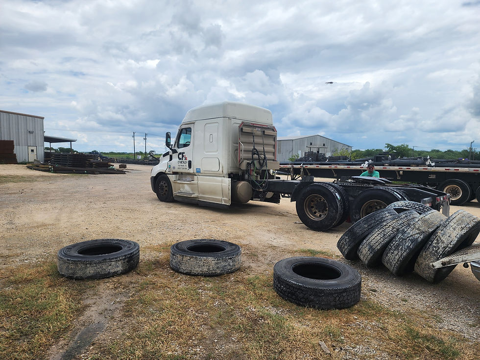 Commercial truck tire blowout