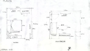 Planta de alcoba y sala/comedor.