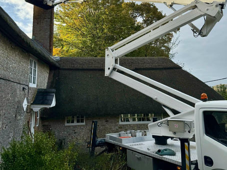 Chimney Inspection and Repair Using Cherry Picker Hire from Tyning Landscapes