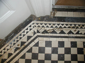 Victorian black & white tile floor. Clifton Bristol