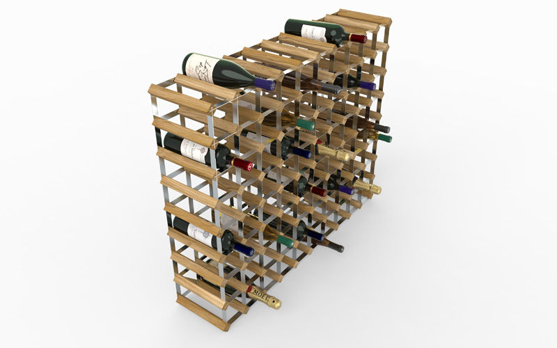 Thumbnail: Light Oak & Galvanised Steel Wine Rack