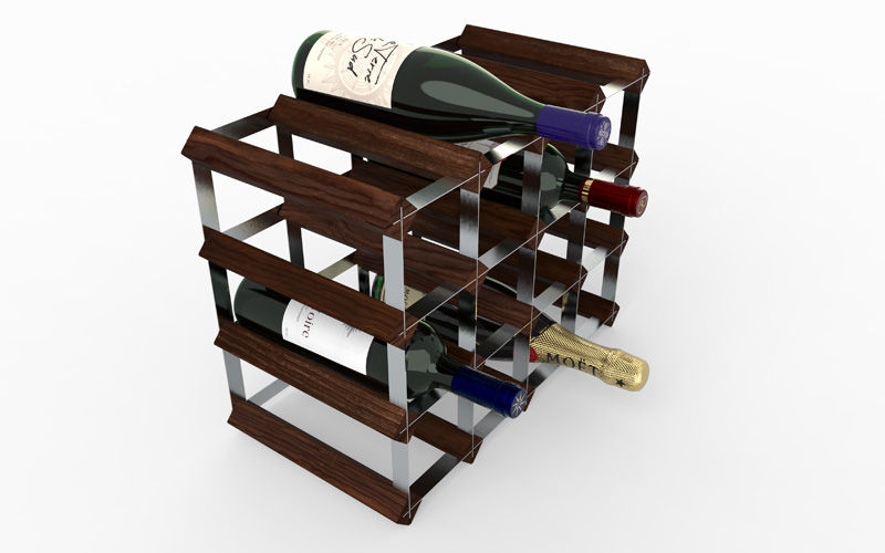 Thumbnail: Dark Pine & Galvanised Steel Wine Rack