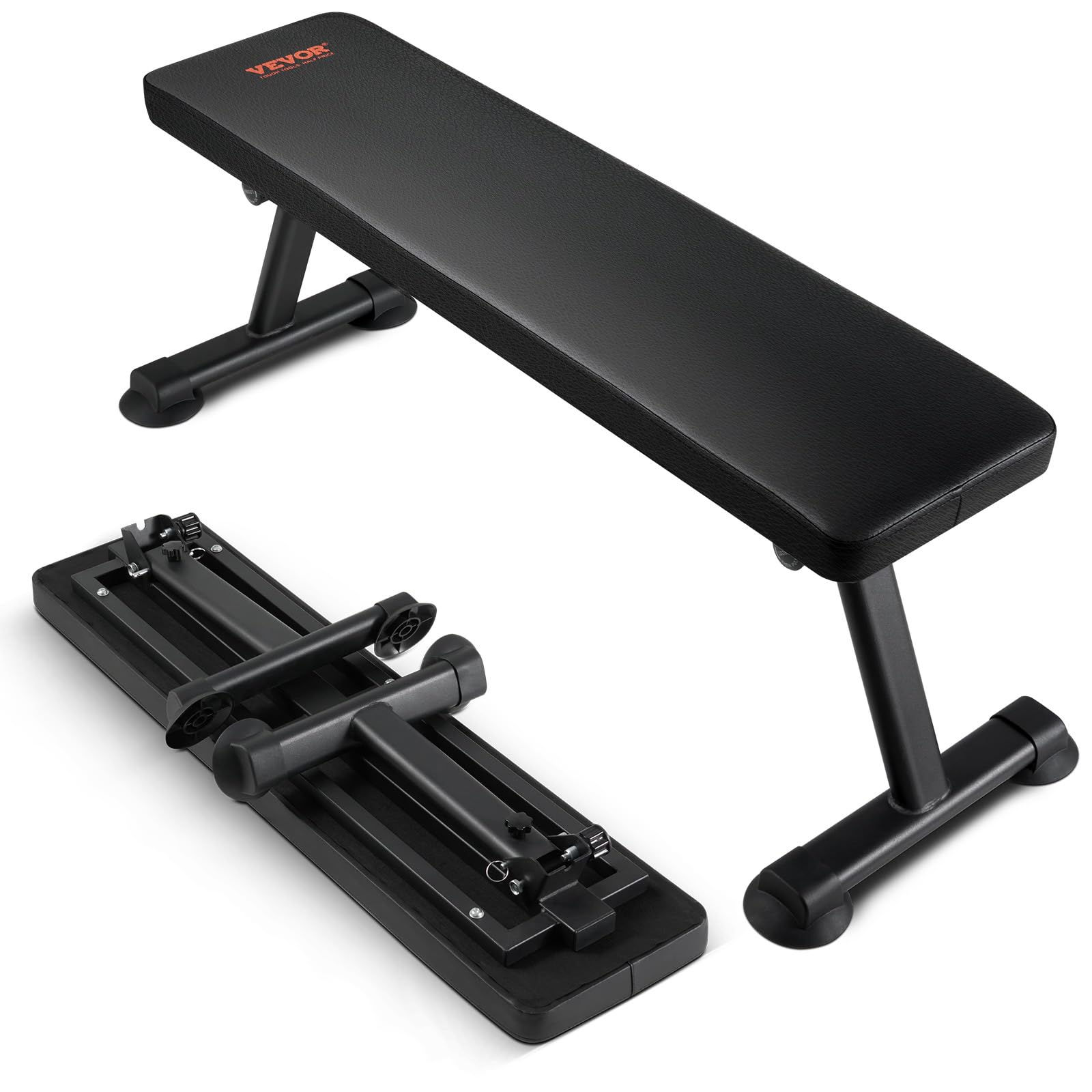 VEVOR Flat Weight Bench Foldable Strength Training Bench Utility Workout Bench f