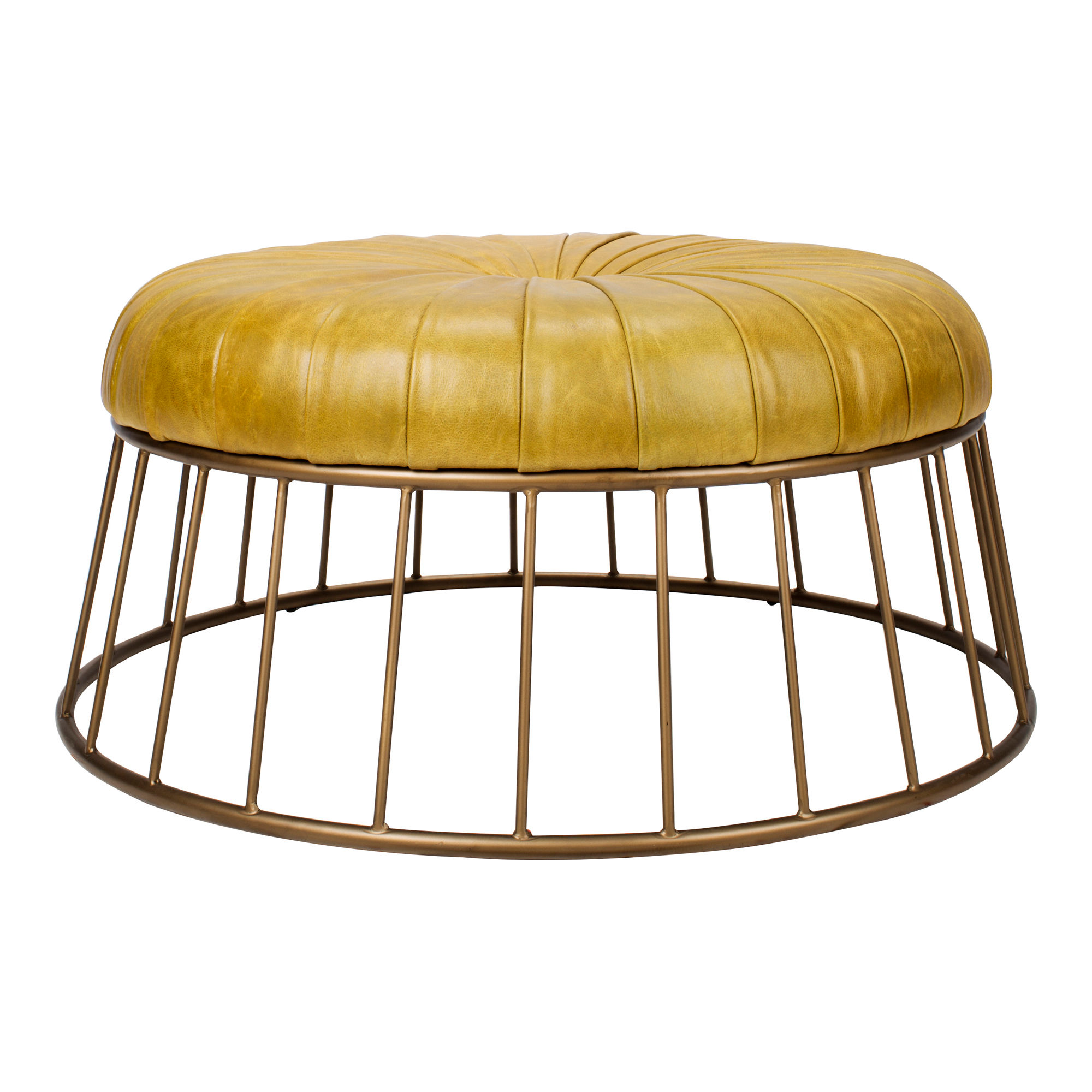 RADCLIFFE LEATHER OTTOMAN GREEN