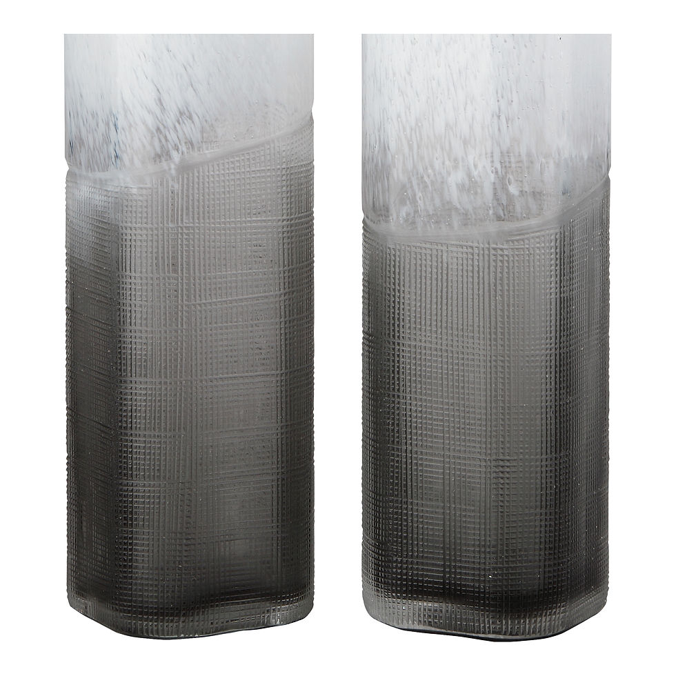 Thumbnail: BARLOW VASES SET OF 2 WHITE AND GREY