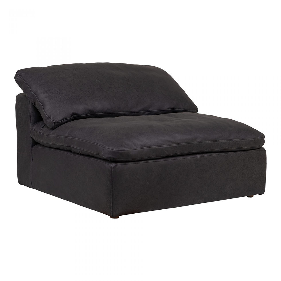 CLAY ARMLESS CHAIR NUBUCK LEATHER BLACK