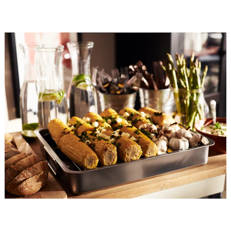 Thumbnail: Roasting pan with grill rack, stainless steel l6x13 "