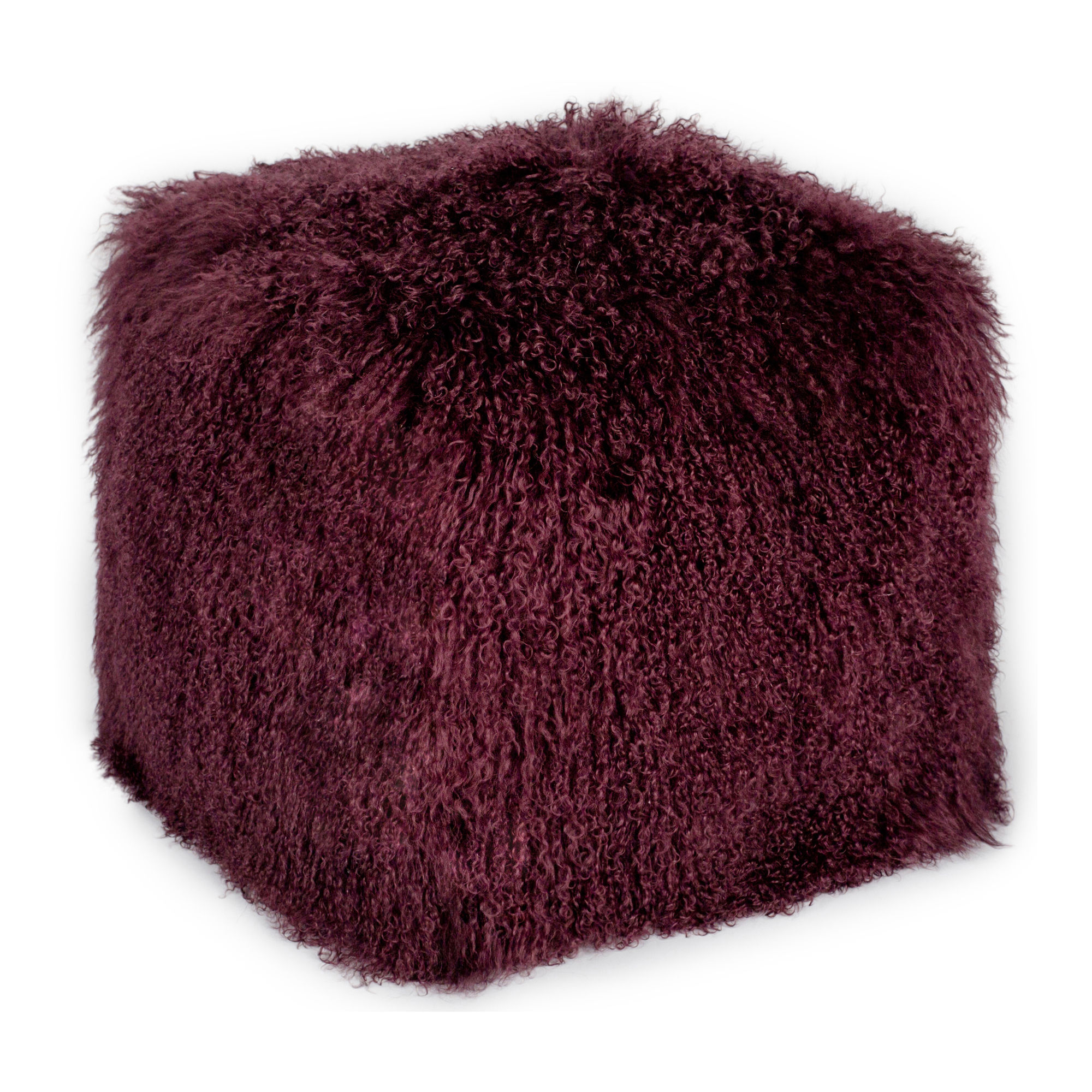 LAMB FUR POUF PURPLE