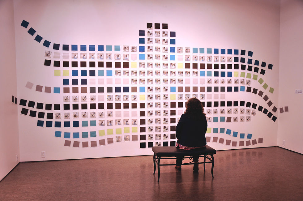 Installation TRAME DE PIXELS, Face à l'image
