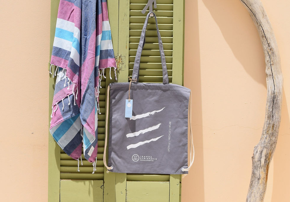 Thumbnail: 2WAYS TO CARRY COTTON BAG Aegean Waves