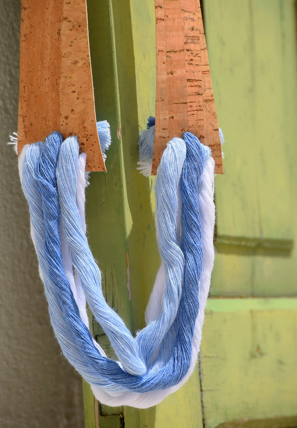 Thumbnail: COTTON & UPCYCLED CORK NECKLACE Polyaigos