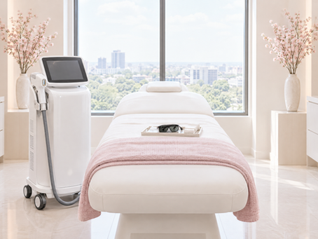 Laser hair removal room at a med spa serving Wexford, PA