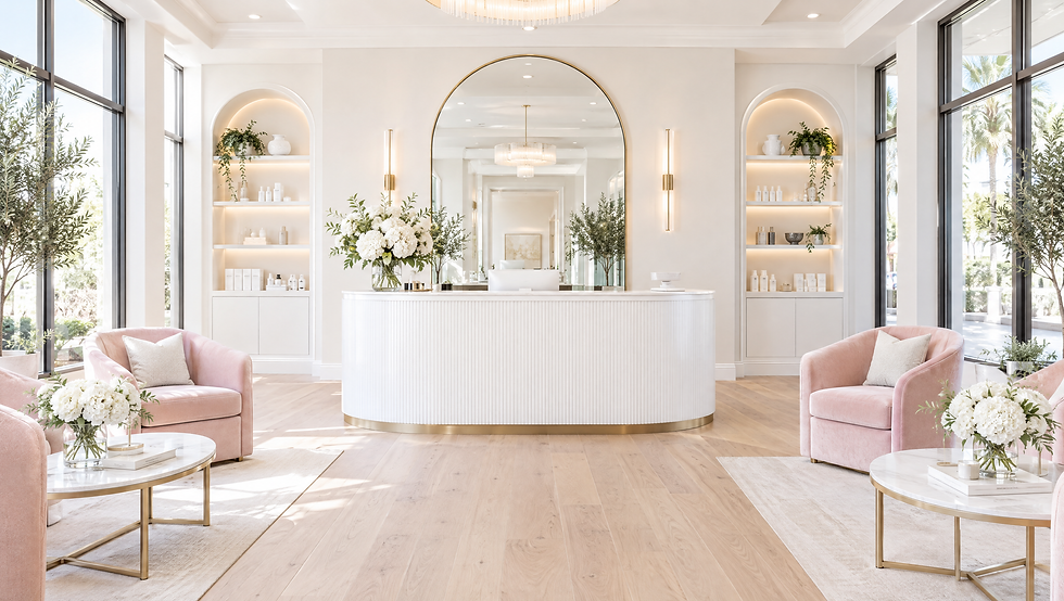 Bright med spa reception serving Zelienople and Harmony, PA