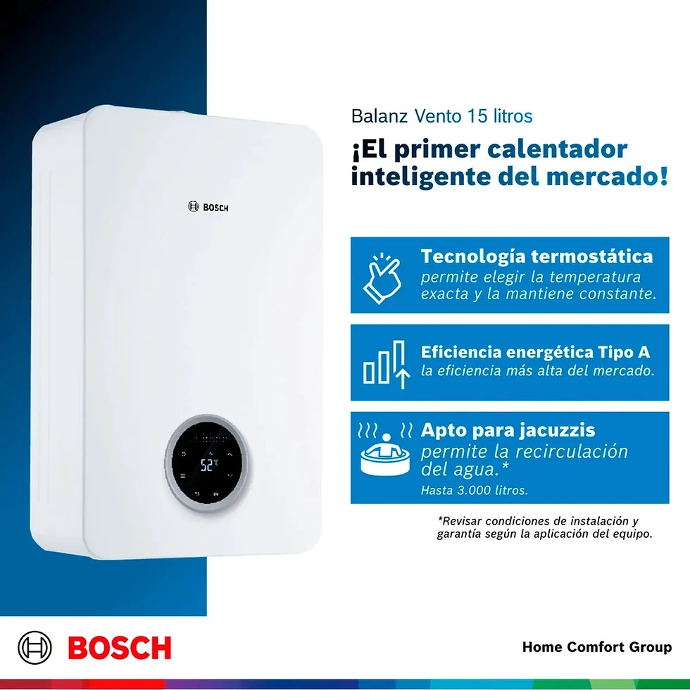 Miniatura: Calentador de Paso BOSCH 15 Litros Tiro Forzado 5600 F Gas Natural apto