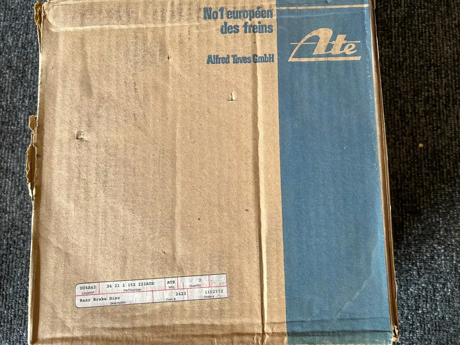 2X ATE BRAKE DISCS 34211152221 NEW FITS BMW 735I 733I L7