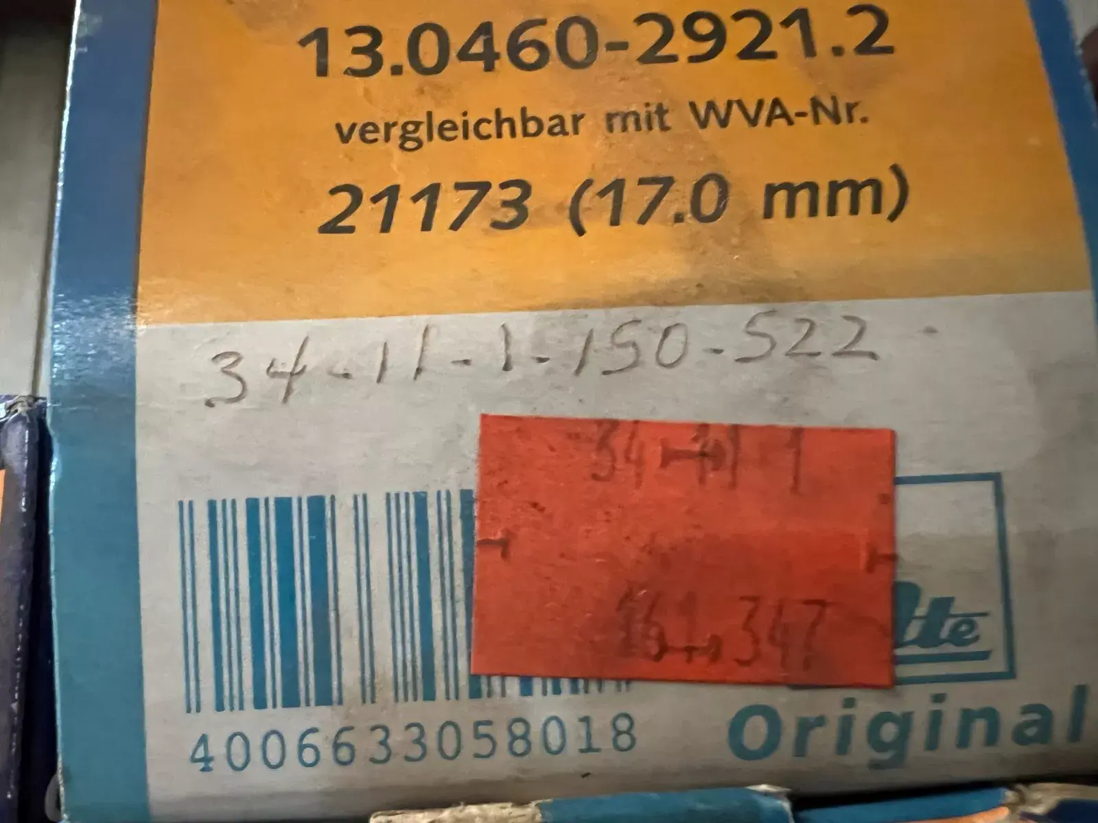 ATE BRAKE PAD SET 602921 FRONT 13.0460-2921.2 BMW 3 SERIES MODELS