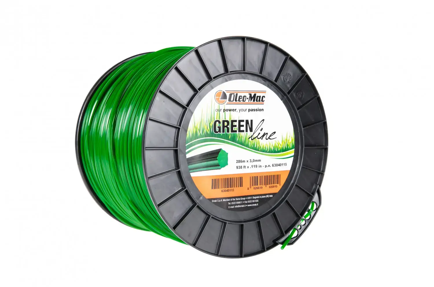 Жилка косильна Greenline 3 мм x 286 м зірочка, КОТУШКА Oleo-Mac 63040115