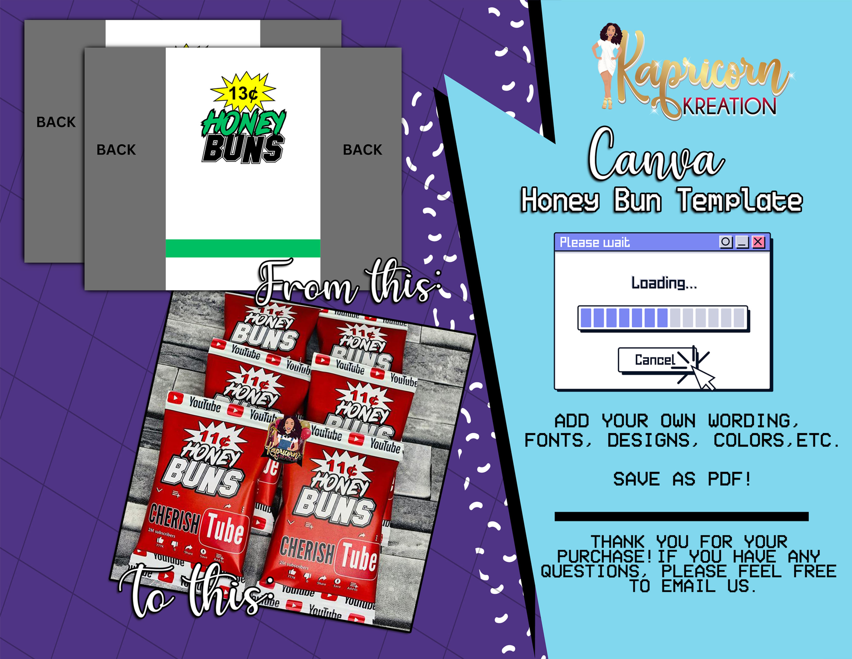 Canva Honey Bun Template