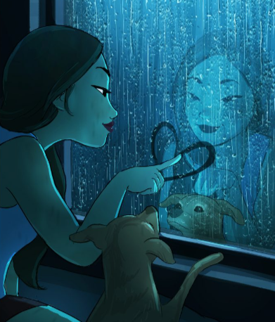 Girl looking outthe window