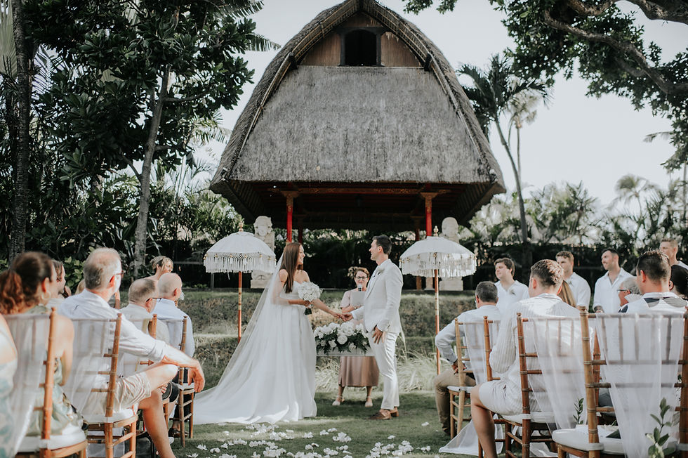 Garden wedding ceremony at Bali Mandira Resort & Spa, Legian
