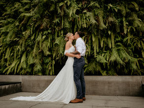 Sealing their love with a kiss after the ceremony at a private villa in Canggu, Bali