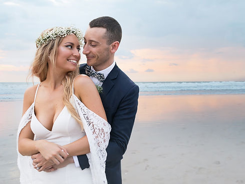 Photo shoot on the beach after Kyra and Alex's Wedding