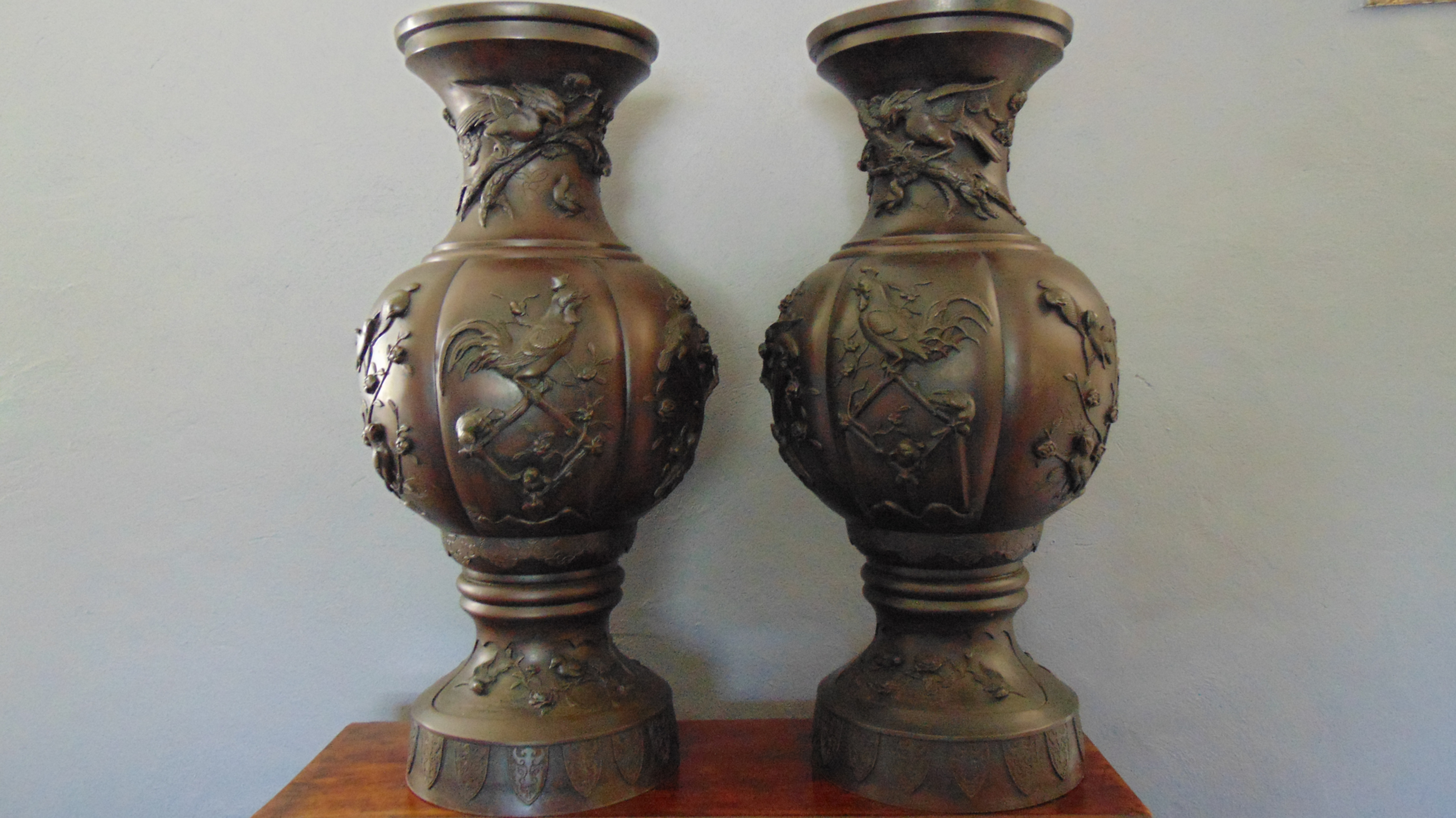 Japanese bronze vases