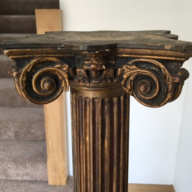 Thumbnail: Antique giltwood and gesso pedestal