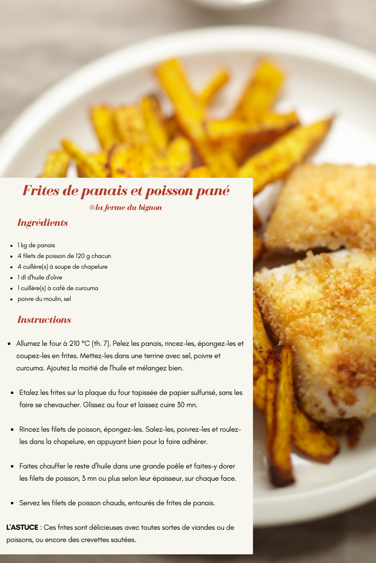 Recette de frites de panais et poisson pané