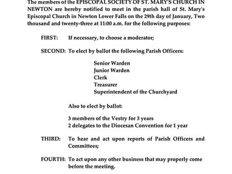 211th Annual Parish Meeting