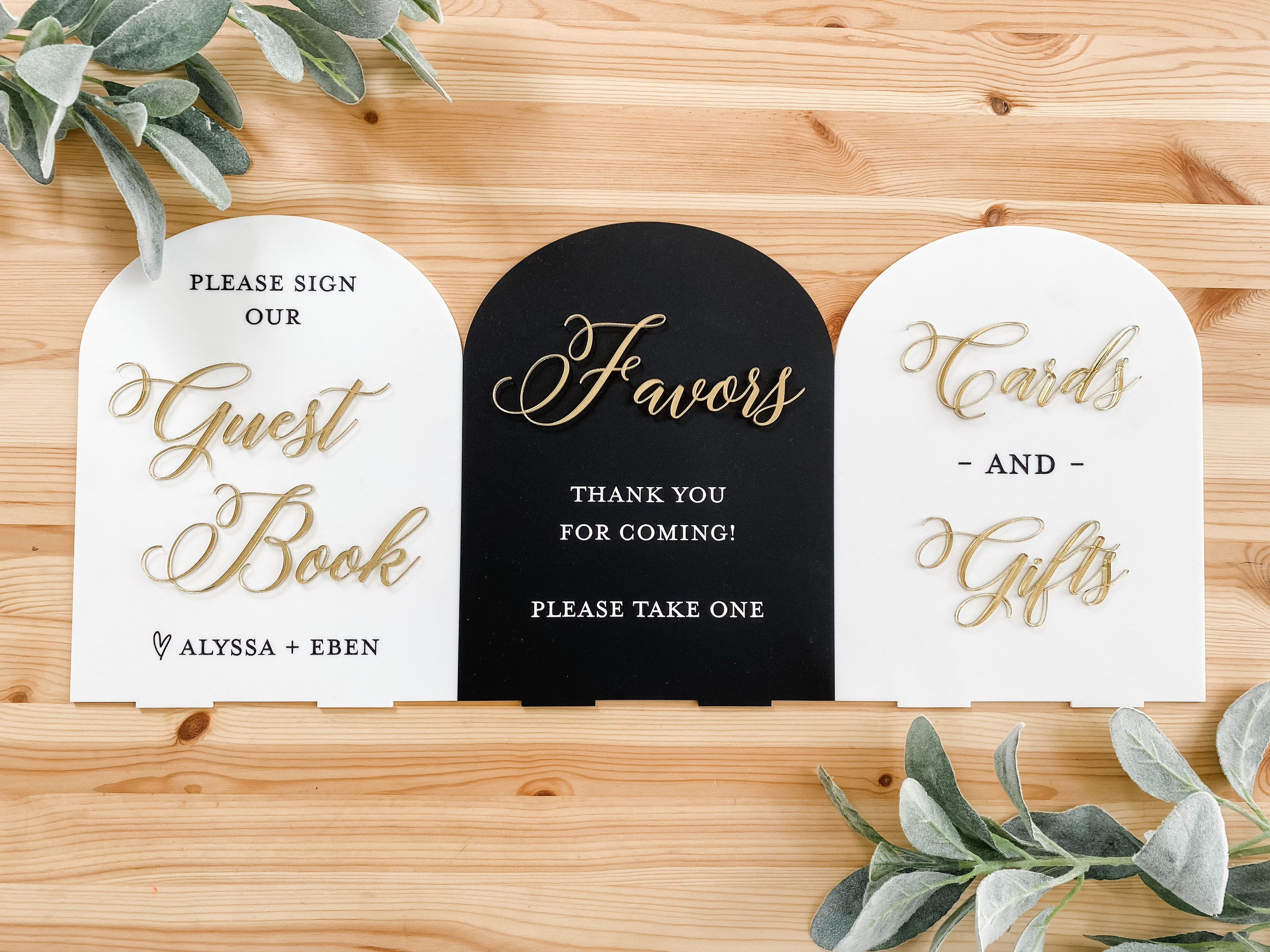 3D Arched Wedding Sign TRIO