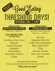 Good Eating Threshing Days 2025