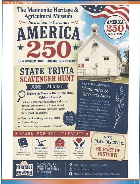 America 250 event at museum June-August