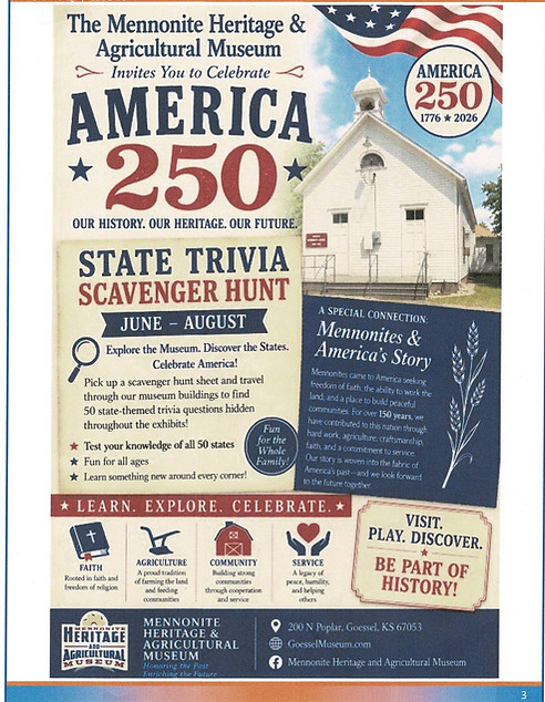 America 250 event at museum June-August